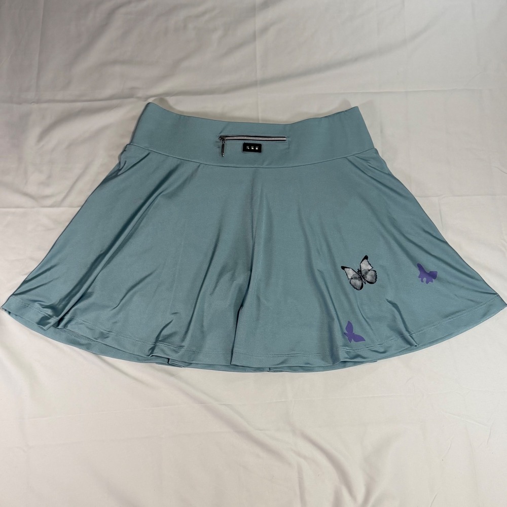 Jamie Sadock Blue Butterfly Floral Golf Skort SZ 6 Activewear Skirt snap pockets - Picture 4 of 10